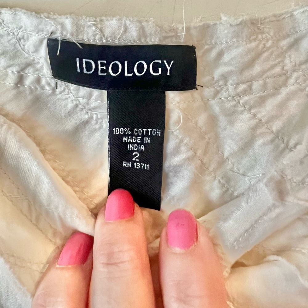 Ideology White Cotton Ruffle Midi Skirt Boho Scandi Style Size 2 - Picture 3 of 9
